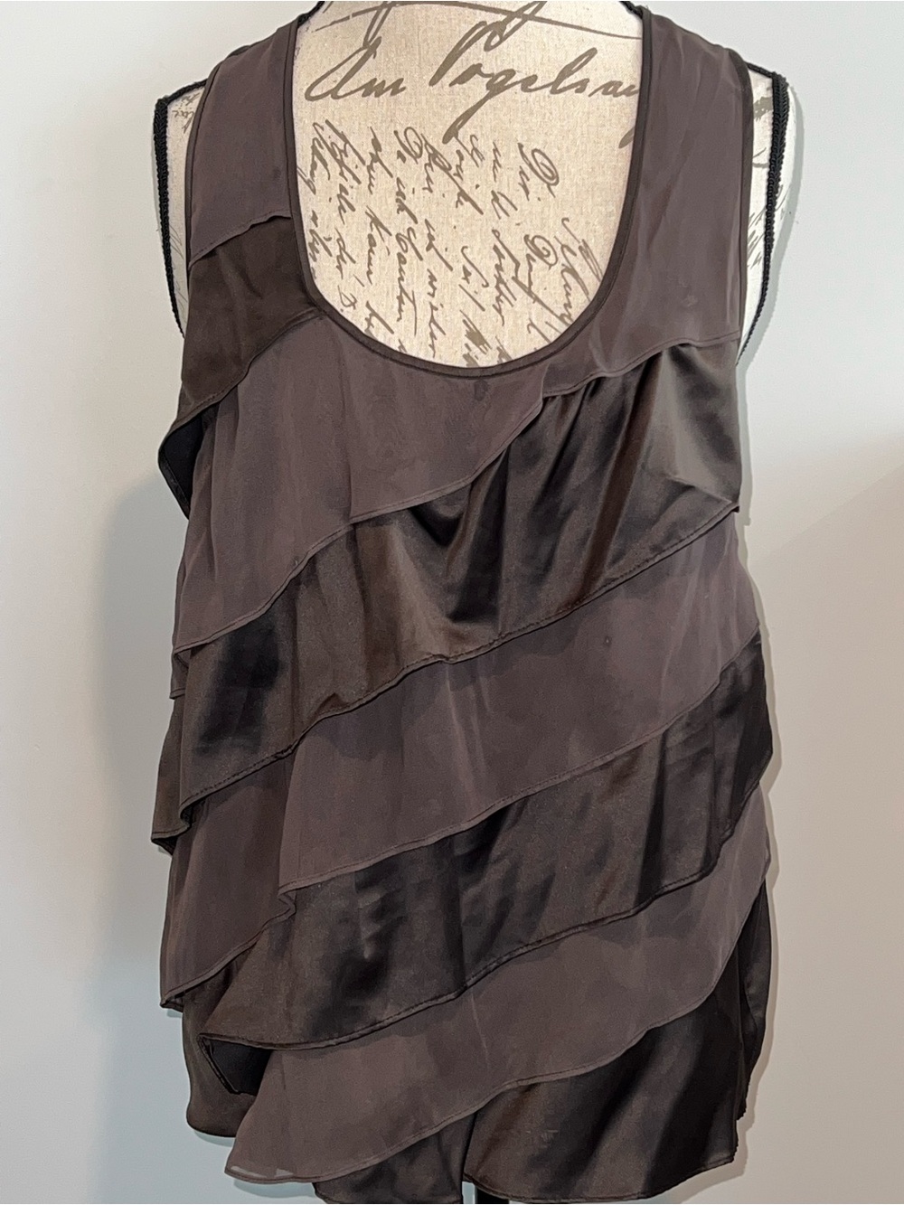 Target Brown Layered Ruffle Tank Top